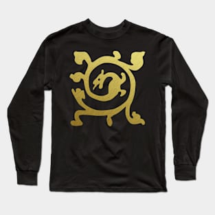 Medieval Style Metallic Gold Dragon Long Sleeve T-Shirt